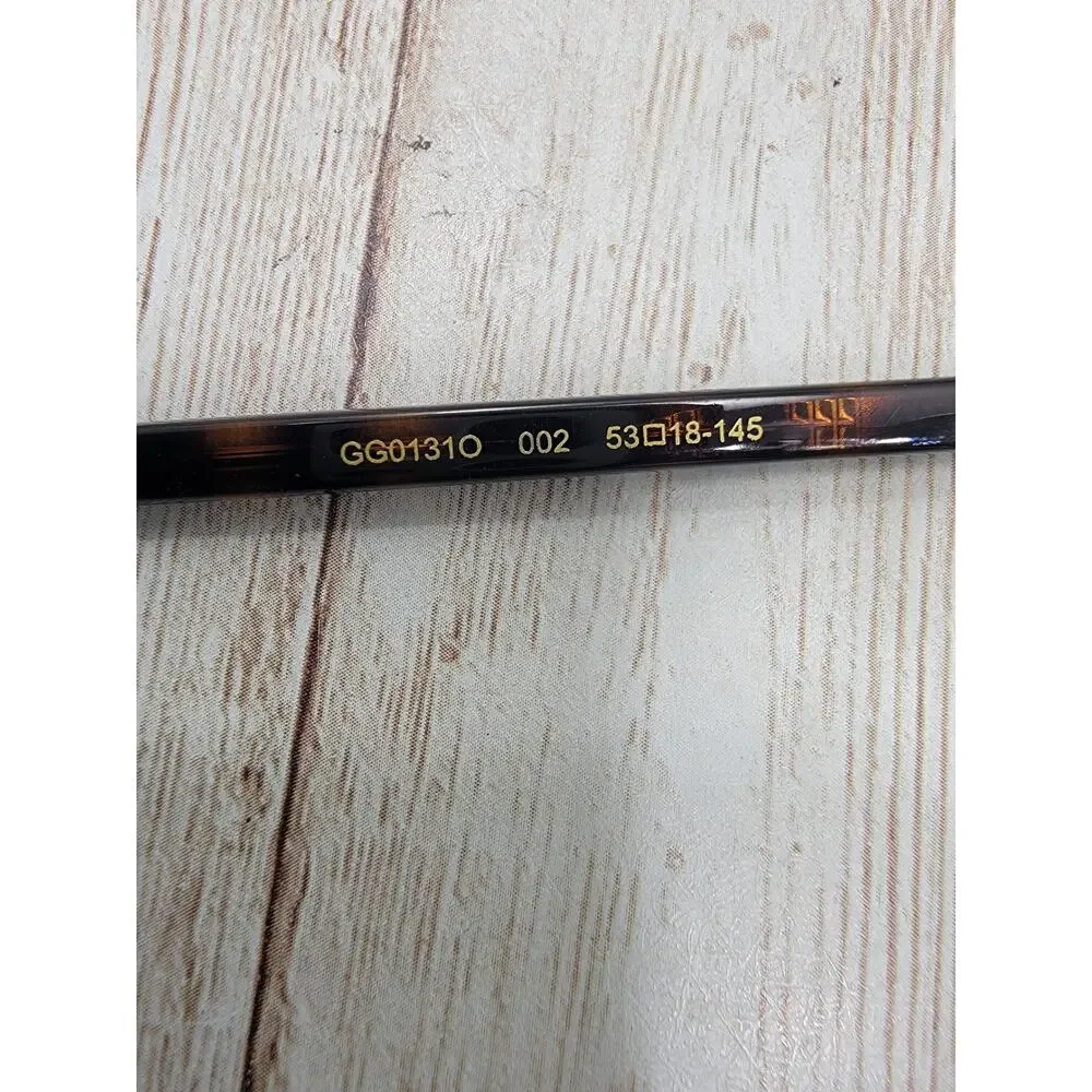 Gucci Eyeglasses Frames GG01310 002 Matte Black Gold Square Full Rim 53-18-145